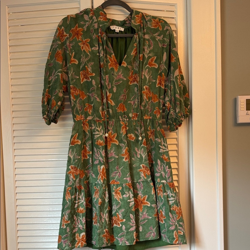 Floral Green Mini Dress